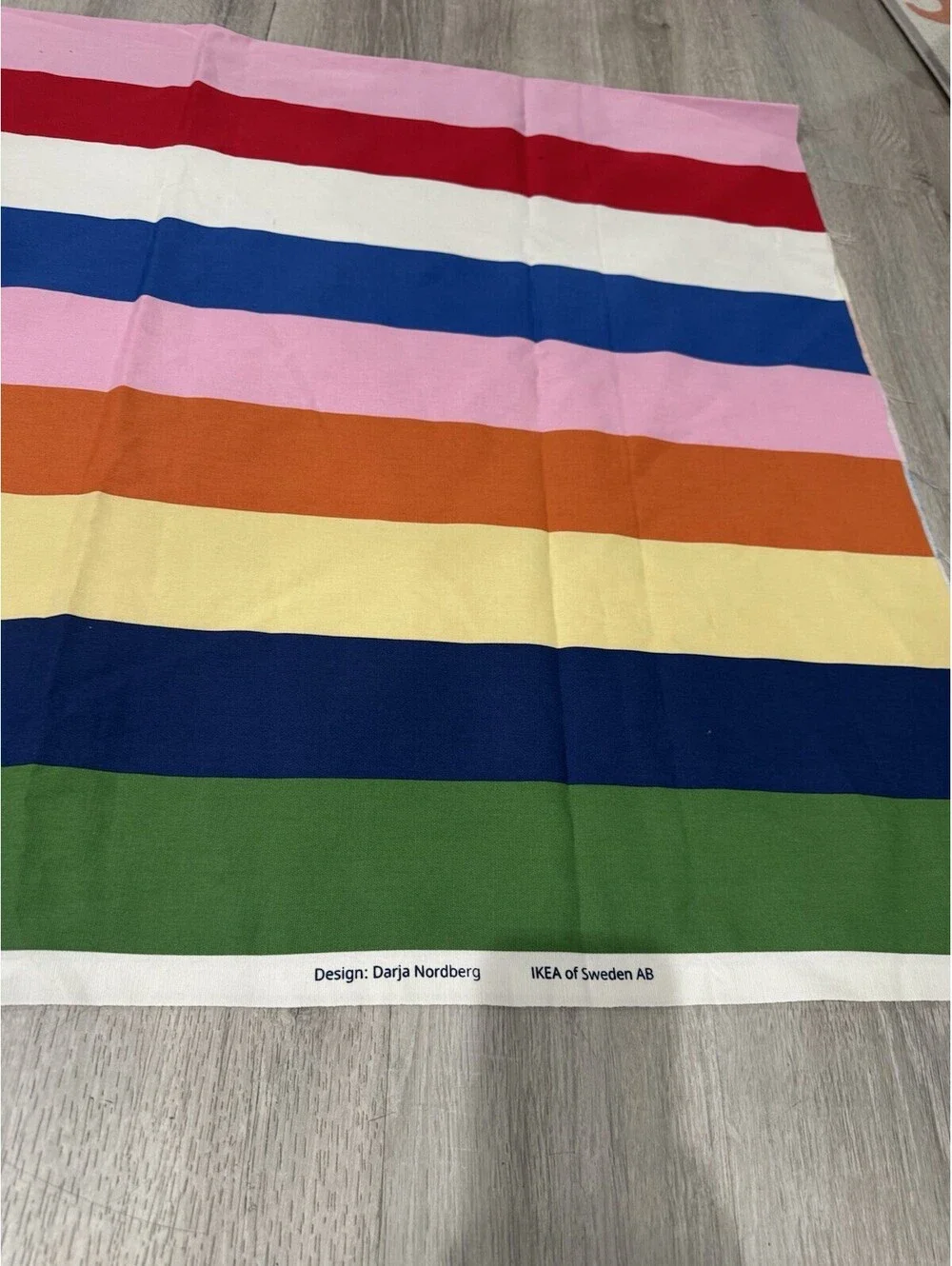 2-Piece IKEA Darja Nordberg Multicolor Striped Fabric Remnant Lot